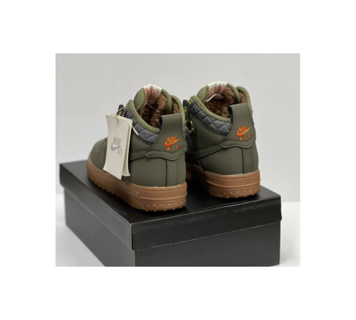 Кроссовки Nike Air Force 1 Lunar Duckboot Khaki зимние на меху