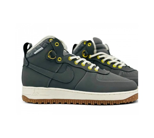 Кроссовки Nike Air Force 1 Lunar Duckboot Grey зимние на меху