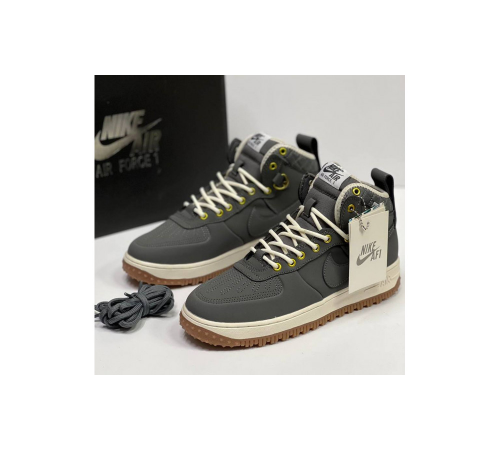 Кроссовки Nike Air Force 1 Lunar Duckboot Grey зимние на меху