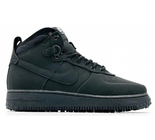 Кроссовки Nike Air Force 1 Lunar Duckboot Black зимние на меху