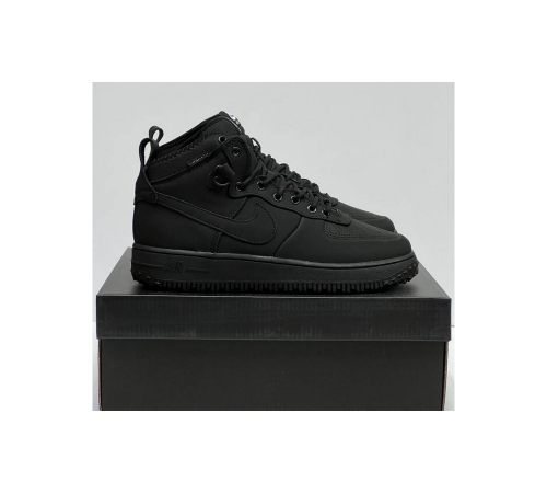 Кроссовки Nike Air Force 1 Lunar Duckboot Black зимние на меху