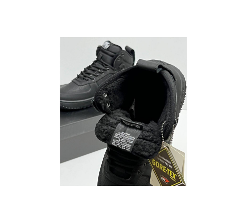 Кроссовки Nike Air Force 1 Lunar Duckboot Black зимние на меху