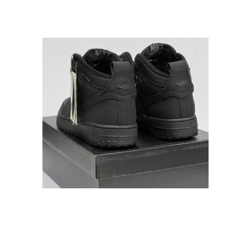 Кроссовки Nike Air Force 1 Lunar Duckboot Black зимние на меху